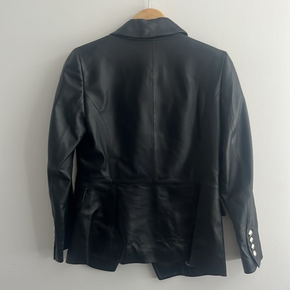 WHBM Black 100% Leather Jacket ECU - size 2 - Picture 7 of 8
